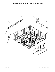 Upper rack and track parts Diagram and Parts List for 66514545N711  Kenmore Dishwasher