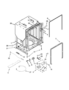Tub And Frame Parts Diagram and Parts List for 66512782K313  Kenmore Dishwasher