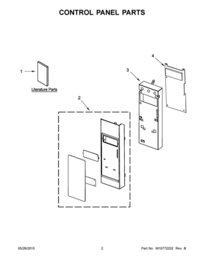 02 - CONTROL PANEL PARTS Diagram and Parts List for YMMV1174DS0  Whirlpool Microwave