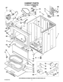 CABINET PARTS Diagram and Parts List for 3LWED5500YW0  Whirlpool Dryer