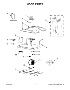 Hood Parts Diagram and Parts List for KVIB602DSS4  Whirlpool Range Hood