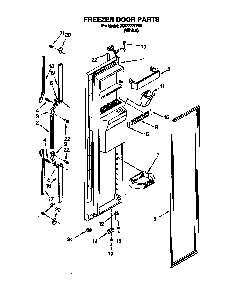 Freezer Door Diagram and Parts List for 3XR2727FI01  Whirlpool Refrigerator