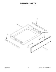 Drawer Parts Diagram and Parts List for KFGG504KPS0  Whirlpool Range
