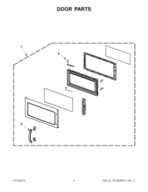 02 - DOOR PARTS Diagram and Parts List for YWMH76718AB1  Whirlpool Microwave
