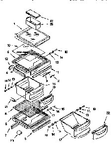 Refrigerator Shelf Diagram and Parts List for KSRP27QBL00  KitchenAid Refrigerator
