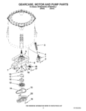 GEARCASE, MOTOR AND PUMP PARTS Diagram and Parts List for WTW5700XL3  Whirlpool Washer
