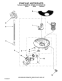 PUMP AND MOTOR PARTS Diagram and Parts List for WDF530PLYB3  Whirlpool Dishwasher