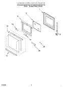LOWER OVEN DOOR Diagram and Parts List for RBD245PDQ9  Whirlpool Wall Oven