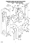 FREEZER LINER AND AIR FLOW PARTS Diagram and Parts List for KSSS42QMX01  KitchenAid Refrigerator