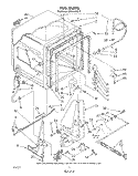 TUB , LITERATURE AND OPTIONAL Diagram and Parts List for DU7400XS6  Whirlpool Dishwasher