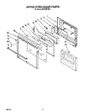 UPPER OVEN DOOR Diagram and Parts List for RB770PXYQ2  Whirlpool Wall Oven