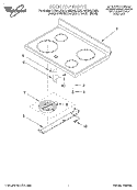 COOKTOP Diagram and Parts List for GR396LXGB0  Whirlpool Range