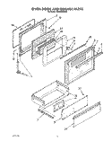OVEN DOOR AND DRAWER Diagram and Parts List for SF365BEWN2  Whirlpool Range
