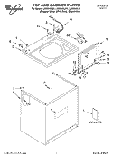 TOP AND CABINET PARTS Diagram and Parts List for LSQ9549LW1  Whirlpool Washer