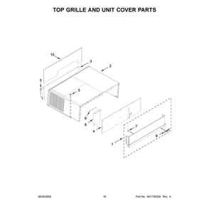 Top Grille And Unit Cover Parts Diagram and Parts List for KBBR306ESS06  KitchenAid Refrigerator