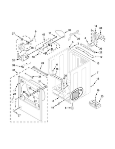 Cabinet Parts Diagram and Parts List for 11079132412  Kenmore Dryer