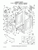 CABINET PARTS Diagram and Parts List for YWED9250WL2  Whirlpool Dryer