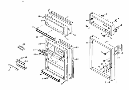Door Parts Diagram and Parts List for 106R14EL  Kenmore Refrigerator