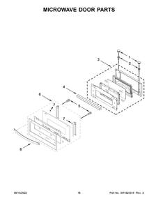 Microwave Door Parts 1 Diagram and Parts List for WOC75EC7HS20  Whirlpool Microwave Oven Combo