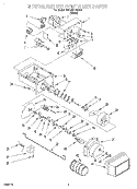MOTOR AND ICE CONTAINER Diagram and Parts List for 3XKGN7050F01  Whirlpool Refrigerator