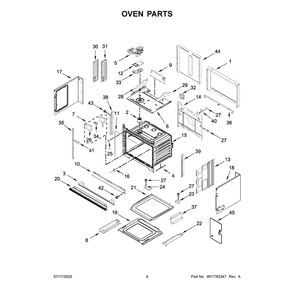 Oven Parts Diagram and Parts List for KOEC727SPS00  KitchenAid Microwave Oven Combo