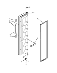 Freezer Door Diagram and Parts List for 10640212011  Kenmore Refrigerator