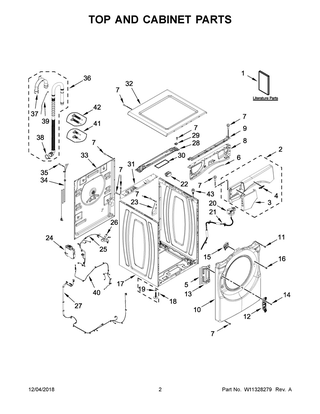 Part Location Diagram of W11321035 Whirlpool CONSOLE