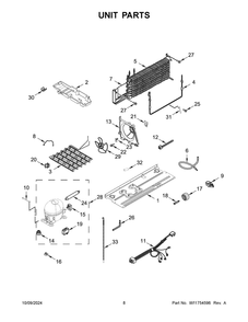 05 - Unit Parts Diagram and Parts List for WRT511SZDM04  Whirlpool Refrigerator