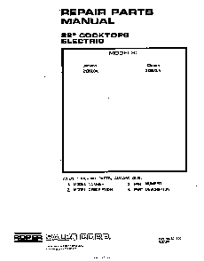 Cover Page Diagram and Parts List for 2136*0A  Roper Range