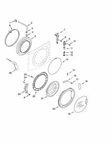 Door And Latch Diagram and Parts List for 11042926220  Kenmore Washer
