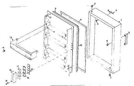Door Parts Diagram and Parts List for 106N12A-1  Kenmore Refrigerator