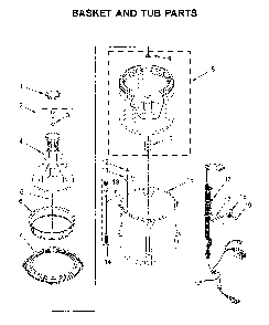 Basket and tub parts Diagram and Parts List for 11027022711  Kenmore Washer