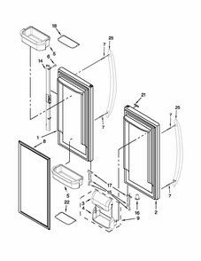 Refrigerator Door Diagram and Parts List for 59679323016  Kenmore Refrigerator