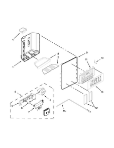 Dispenser Parts Diagram and Parts List for WRS571CIDW00  Whirlpool Refrigerator