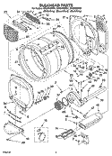 BULKHEAD PARTS Diagram and Parts List for GEQ9800PW1  Whirlpool Dryer