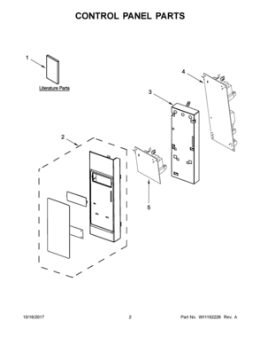 02 - CONTROL PANEL PARTS Diagram and Parts List for YWMH53520CB5  Whirlpool Microwave Oven Combo