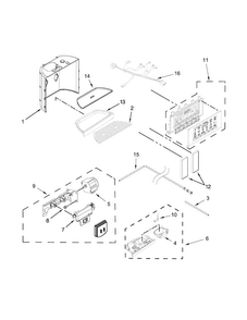 Dispenser Parts Diagram and Parts List for KRSC500ESS00  KitchenAid Refrigerator