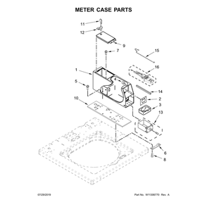 Meter Case Parts Diagram and Parts List for CAE2745FQ1  Whirlpool Washer