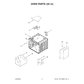 Oven Parts (30 In) Diagram and Parts List for KFDC558JMB03  KitchenAid Range