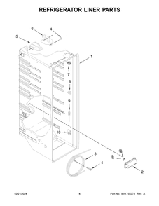 03 - Refrigerator Liner Parts Diagram and Parts List for WRS555SIHZ09  Whirlpool Refrigerator
