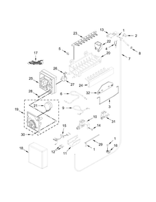 Ice Maker Parts Diagram and Parts List for KBFN402EPA00  KitchenAid Refrigerator
