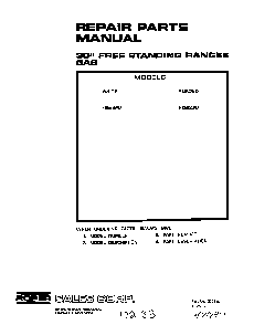Front Cover Diagram and Parts List for F8558*0  Roper Range