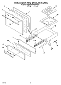 OVEN DOOR AND BROILER Diagram and Parts List for FGP305HW0  Roper Range