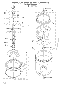 AGITATOR, BASKET AND TUB Diagram and Parts List for LSQ8000LQ0  Whirlpool Washer