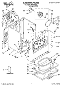 CABINET PARTS Diagram and Parts List for LER6621PQ0  Whirlpool Dryer