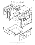 DOOR AND DRAWER Diagram and Parts List for RE963PXKT0  Whirlpool Range