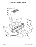 CONTROL PANEL PARTS Diagram and Parts List for KUIO18NNXS2  KitchenAid Ice Maker