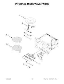 07 - Internal Microwave Parts Diagram and Parts List for JMW2427LM03  Whirlpool Microwave Oven Combo