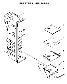 Freezer liner parts Diagram and Parts List for 10651782413  Kenmore Refrigerator