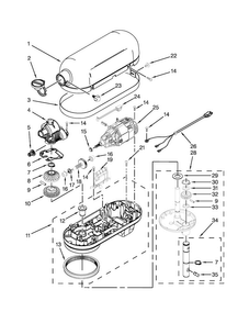 Case, Gearing And Planetary Unit Diagram and Parts List for KF26M22OB5  KitchenAid Mixer